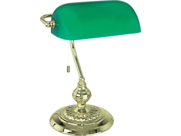 Eglo Banker - Skrivebordslampe - 1 sokkel - E27 - grønn, messing