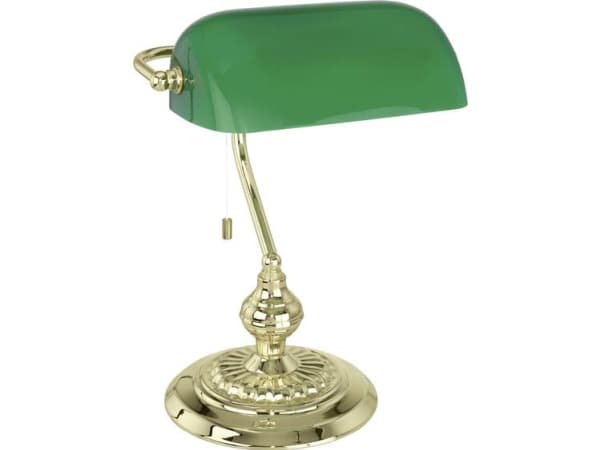 Eglo Banker - Skrivebordslampe - 1 sokkel - E27 - grønn, messing
