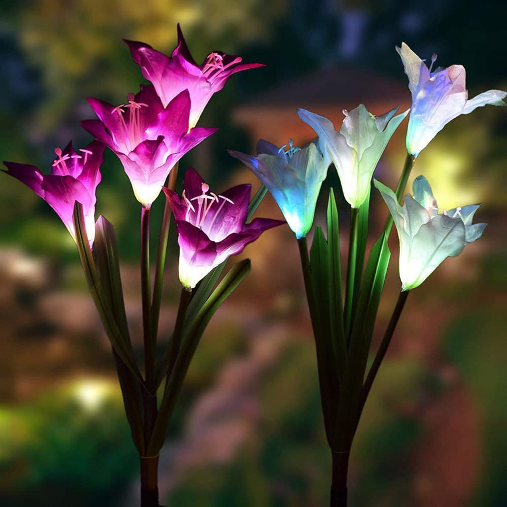 LED Blomst Solcellebelysning