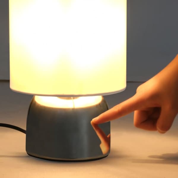 vidaXL Bordslampor 2 st touch-knapp vit E14