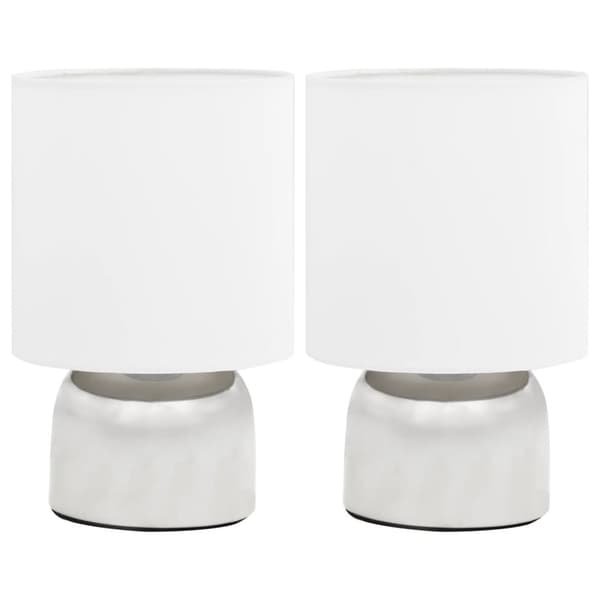 vidaXL Bordslampor 2 st touch-knapp vit E14