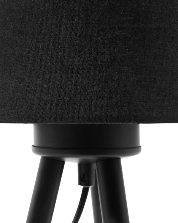 Pöytävalaisin musta 22 x 40 x 22 cm puu polypuuvilla 2 kpl rumpumainen kolmijalka max 25W