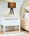 Pikkukuva 2 / 10: Pöytävalaisin musta 22 x 40 x 22 cm puu polypuuvilla 2 kpl rumpumainen kolmijalka max 25W