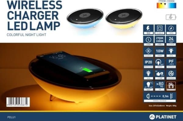 Platinet desk lamp with QI charger PDLU1 10W (43887)