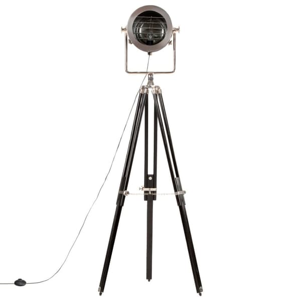 vidaXL Golvlampa svart massivt mangoträ 171 cm
