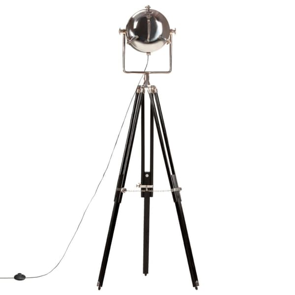 vidaXL Golvlampa svart massivt mangoträ 171 cm