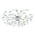 Miniatyrbillede 2 af 7: vidaXL loftslampe med krystalblade akryl til 5 E14-pærer grøn