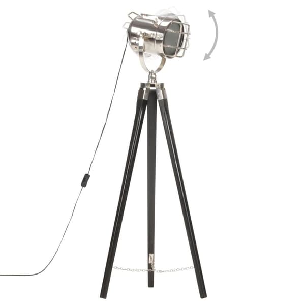 vidaXL Golvlampa svart massivt mangoträ 97 cm