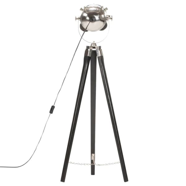 vidaXL Golvlampa svart massivt mangoträ 97 cm