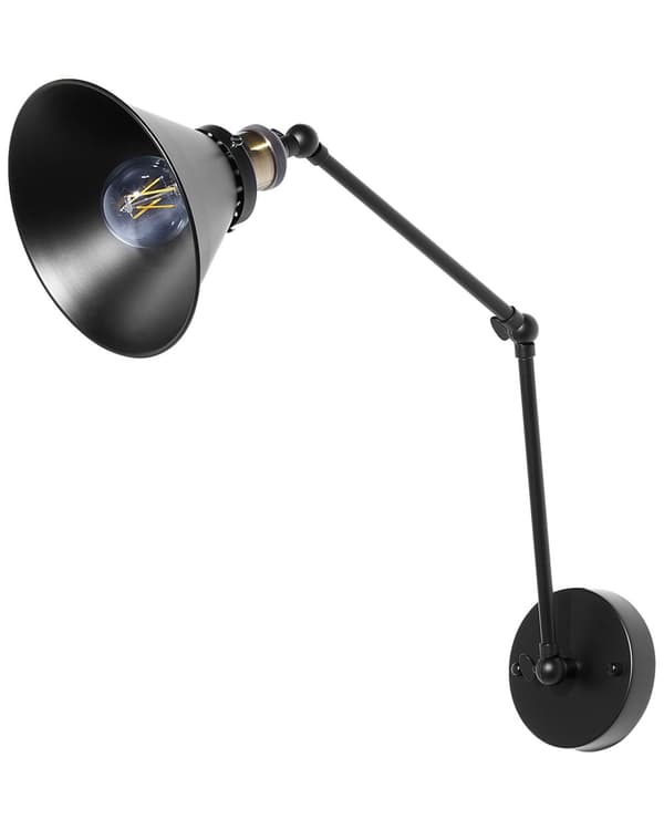 Vägglampa 2 st Svart Metall Justerbar Arm Industriell