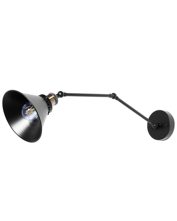 Vägglampa 2 st Svart Metall Justerbar Arm Industriell
