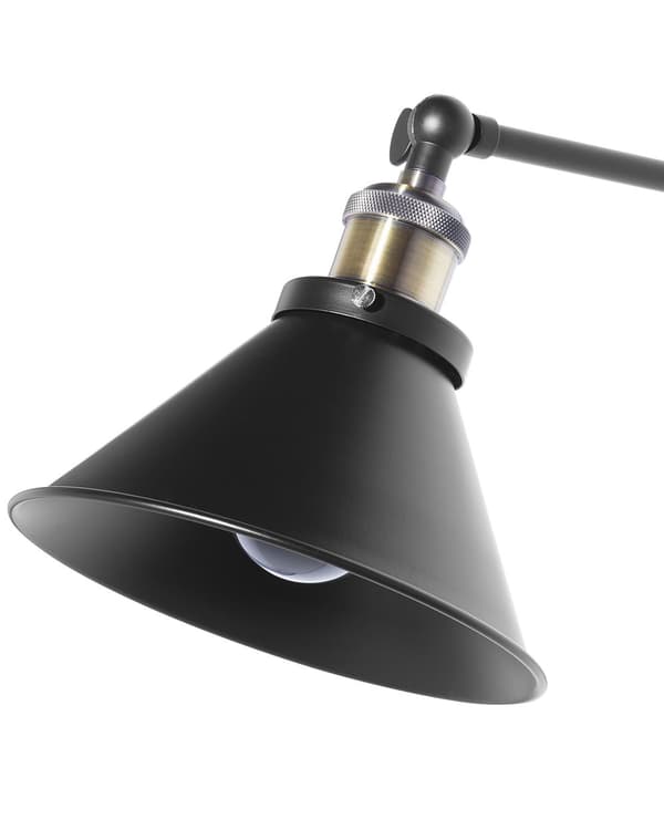 Vägglampa 2 st Svart Metall Justerbar Arm Industriell
