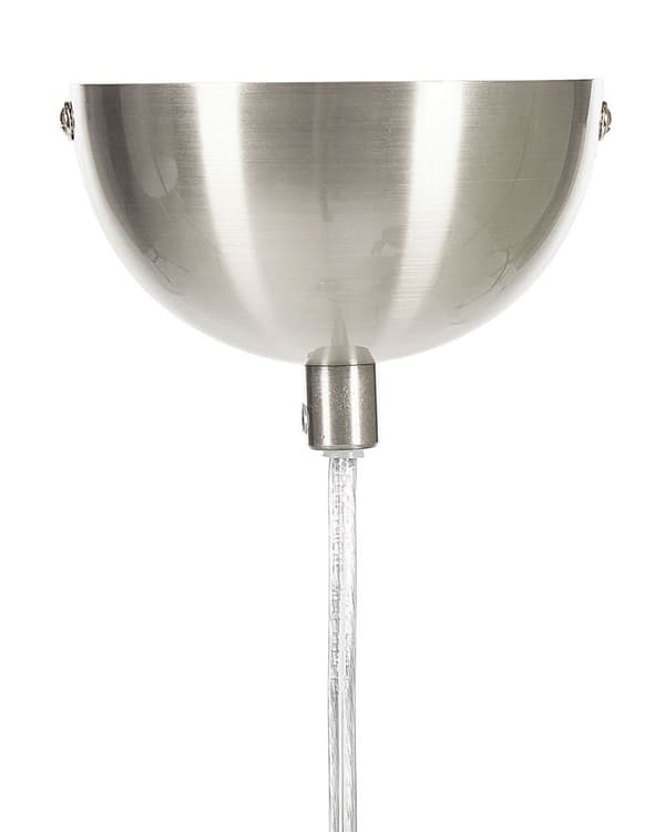 Pendel Lampe Sølv Metal Hvid 180 x 20 cm Rund Kugleformet Moderne Hængende Køkkenbelysning over Spisebord Stue Sofabord Design Tilbehør