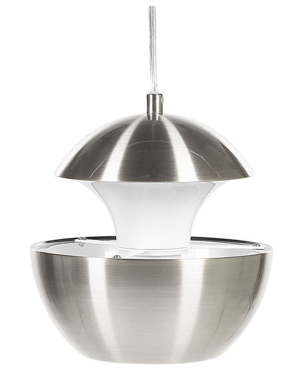 Pendel Lampe Sølv Metal Hvid 180 x 20 cm Rund Kugleformet Moderne Hængende Køkkenbelysning over Spisebord Stue Sofabord Design Tilbehør
