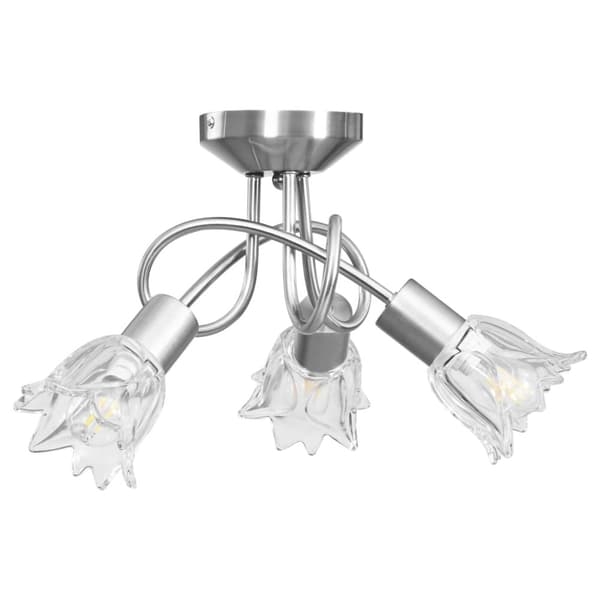 vidaXL loftlampe transparente glasskærme til 3 E14-pærer tulipanform