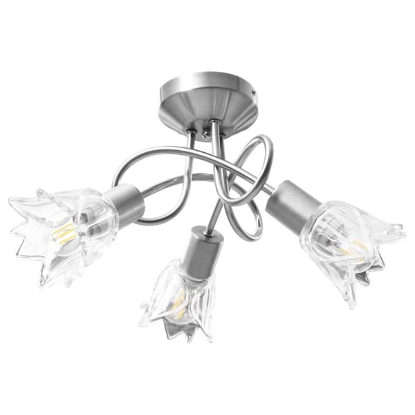 vidaXL loftlampe transparente glasskærme til 3 E14-pærer tulipanform