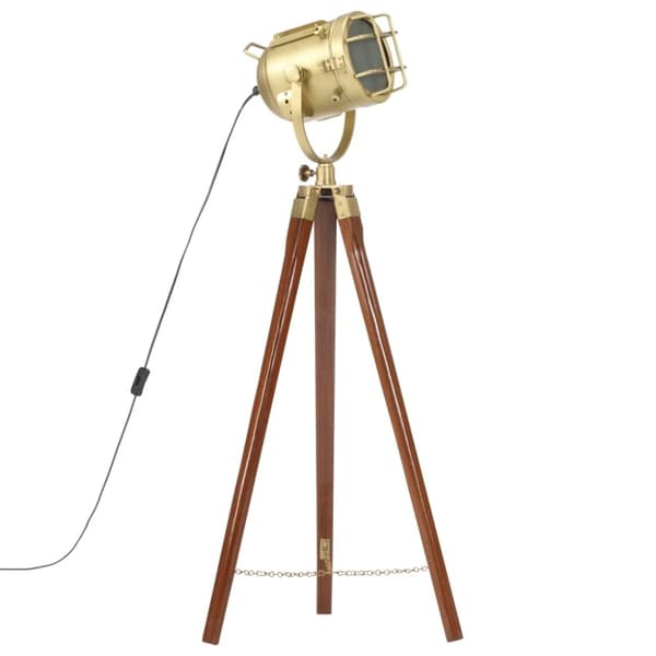 vidaXL gulvlampe med trefod 97 cm massivt mangotræ