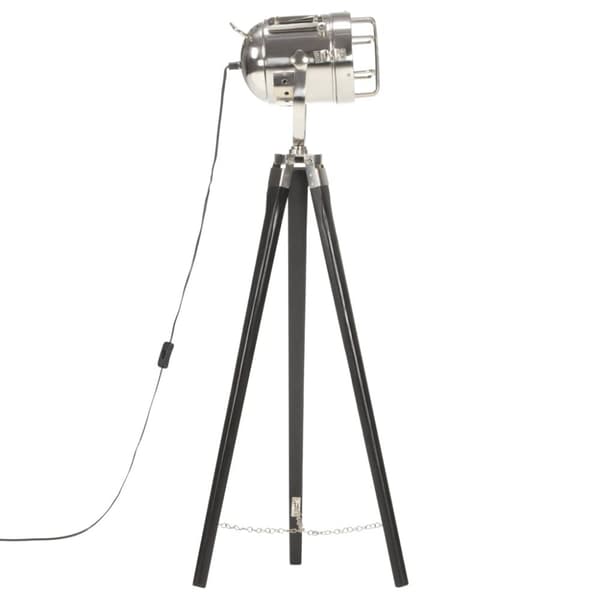 vidaXL gulvlampe med trefod 97 cm massivt mangotræ sort