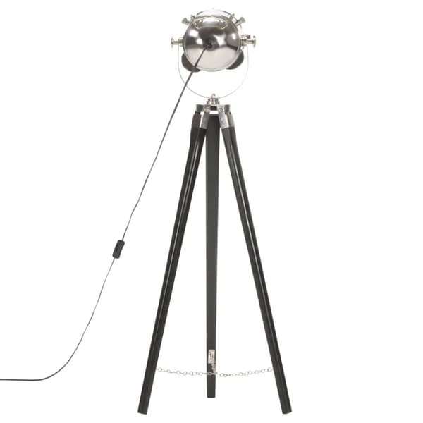 vidaXL gulvlampe med trefod 97 cm massivt mangotræ sort