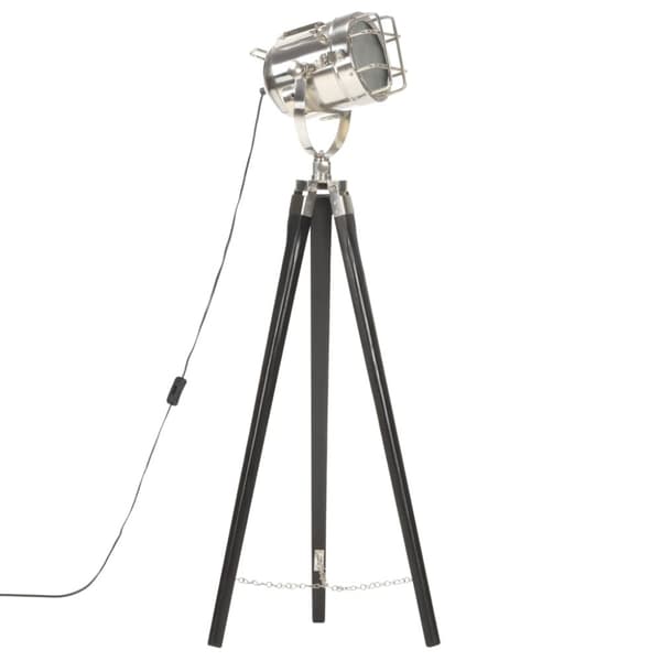 vidaXL gulvlampe med trefod 97 cm massivt mangotræ sort