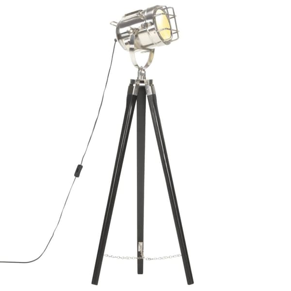 vidaXL gulvlampe med trefod 97 cm massivt mangotræ sort