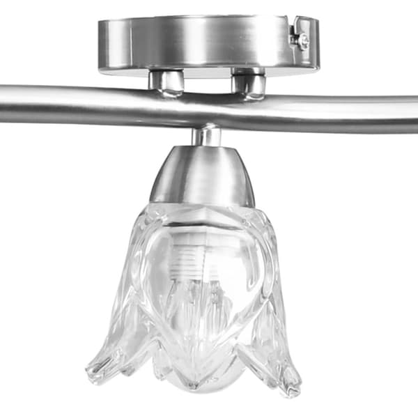 vidaXL Taklampa med transparenta glasskärmar för 5 E14-lampor tulpan