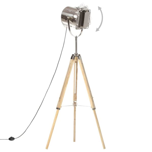 vidaXL Golvlampa massivt mangoträ 140 cm