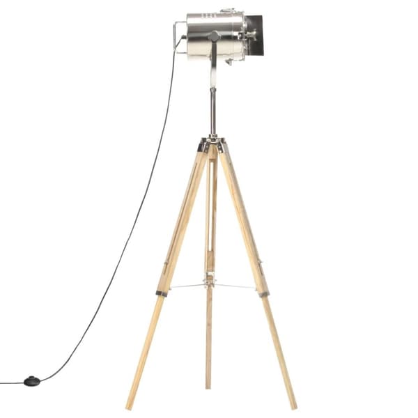 vidaXL Golvlampa massivt mangoträ 140 cm