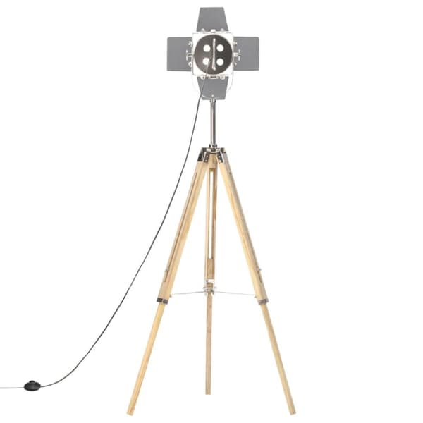 vidaXL Golvlampa massivt mangoträ 140 cm