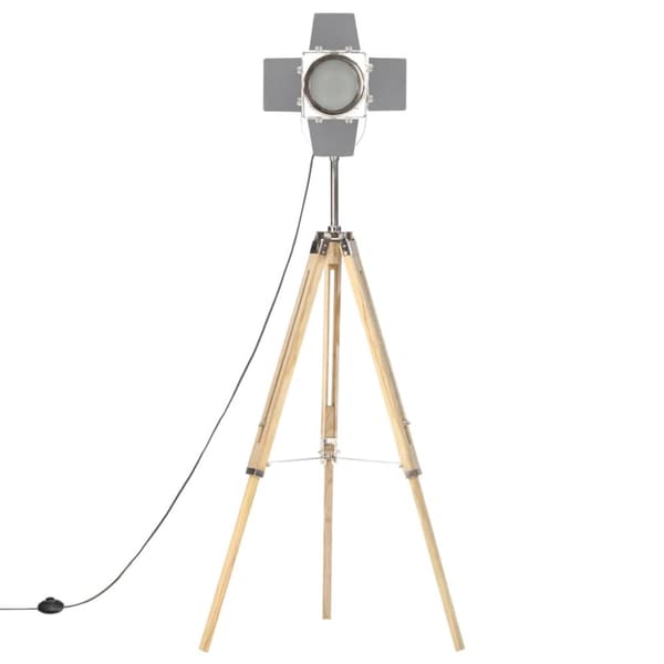 vidaXL Golvlampa massivt mangoträ 140 cm
