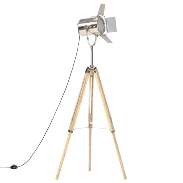 vidaXL gulvlampe med trefod 140 cm massivt mangotræ