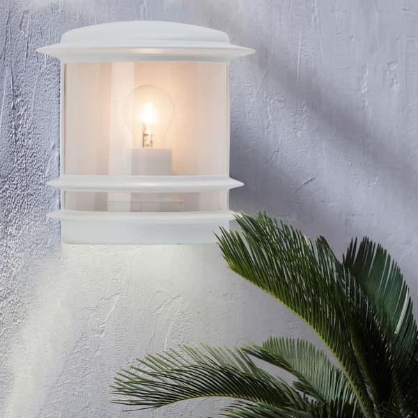 HOLLYWOOD-Vägglampa utomhus H25cm Lysande vit