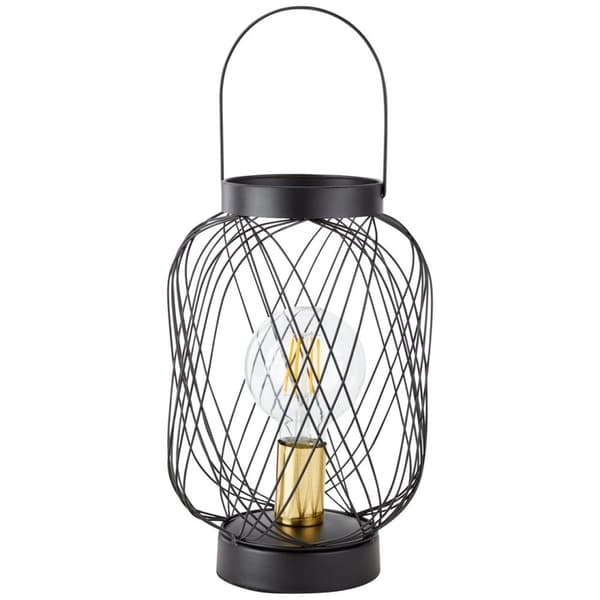 BRILLIANT lampa Brogan bordslampa svart / borstad mässing | 1x A60, E27, 60W, lämplig för normala lampor (ingår ej) | Skala A ++ till E | Lämplig för