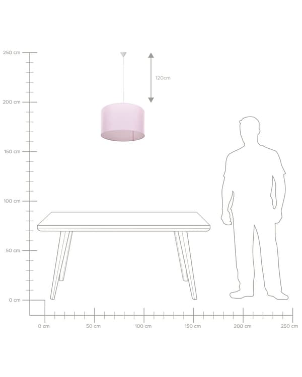Hængende Loftslampe Lyserød Stof Rund Lampeskærm Moderne Stil