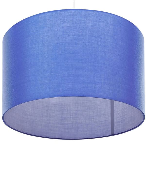 Pendel Lampe Blå Polstret ø 45 x 157 cm Dekorativ Hængelampe med Cylinder Lampeskærm Moderne Spisebordslampe til Køkken Design Retro