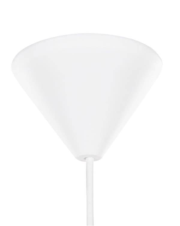 Hængende loftslampe hvid og gråt stof bladmønster rund lampeskærm moderne