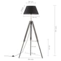 Miniatyrbild 9 av 9: vidaXL Golvlampa svart och guld massivt teakträ 141 cm