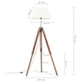 Miniatyrbild 9 av 9: vidaXL Golvlampa honungsbrun och vit massivt teakträ 141 cm