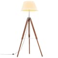 Miniatyrbild 1 av 9: vidaXL Golvlampa honungsbrun och vit massivt teakträ 141 cm
