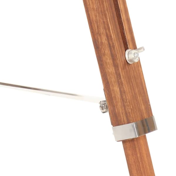 vidaXL gulvlampe med trefod 141 cm massivt teaktræ honningbrun og sort