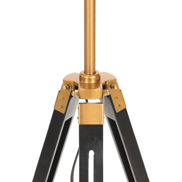 vidaXL Kolmijalkavalaisin musta ja kulta täysi tiikki 141 cm