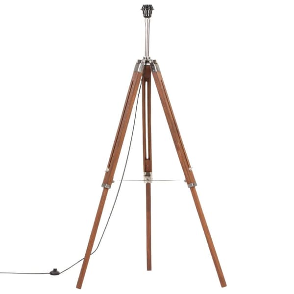 vidaXL Kolmijalkavalaisin hunajanruskea ja valk. täysi tiikki 141 cm