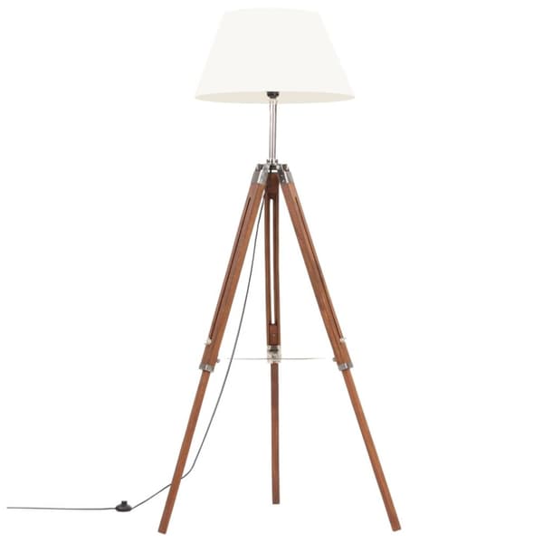 vidaXL Kolmijalkavalaisin hunajanruskea ja valk. täysi tiikki 141 cm