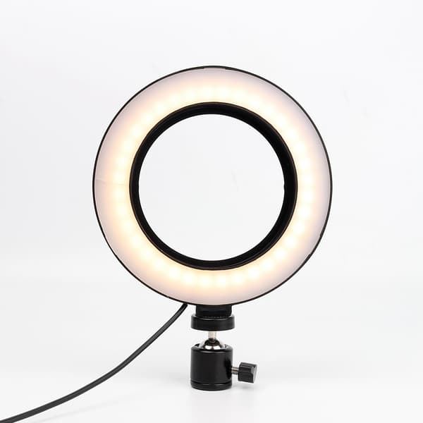 INF Roterbar selfiering på stativ med LED-lampor, 20 cm - Svart
