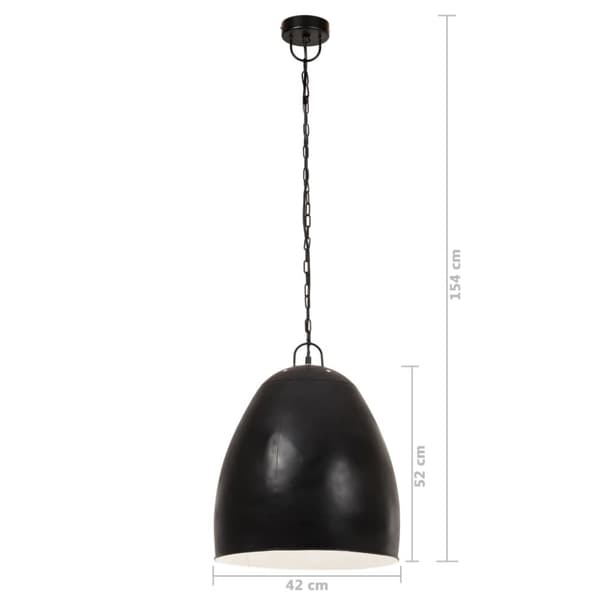 vidaXL industriel hængelampe 25 W rund 42 cm E27 mat sort