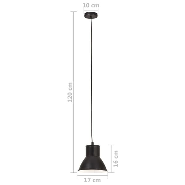 vidaXL hængelampe 25 W rund 17 cm E27 sort