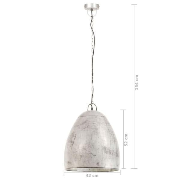 vidaXL industriel hængelampe 25 W rund 42 cm E27 sølvfarvet