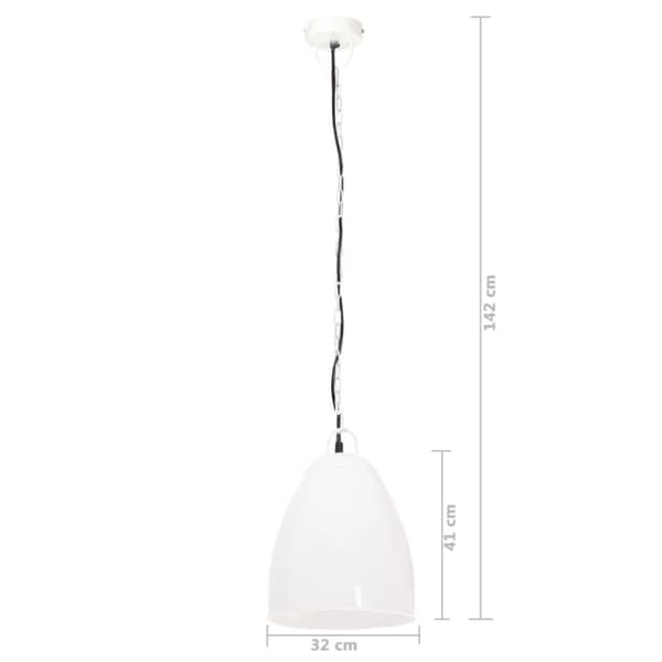 vidaXL industriel hængelampe 25 W rund 32 cm E27 hvid