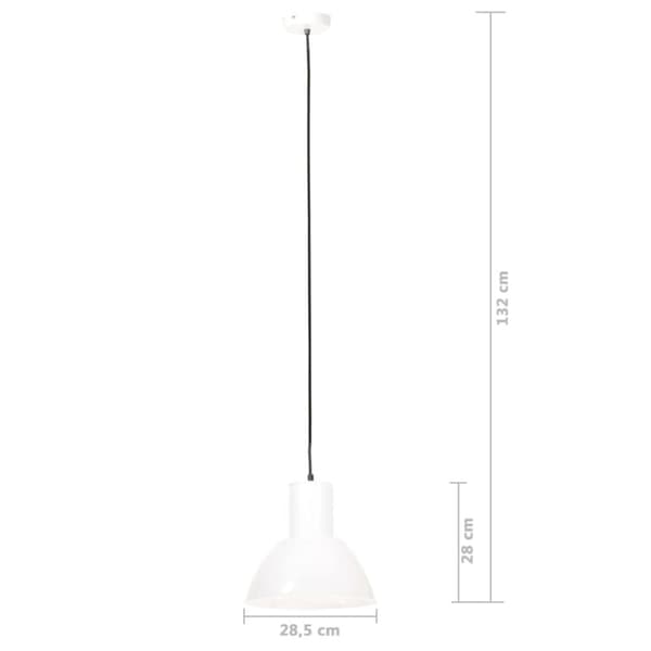 vidaXL Hengelampe 25 W hvit rund 28,5 cm E27