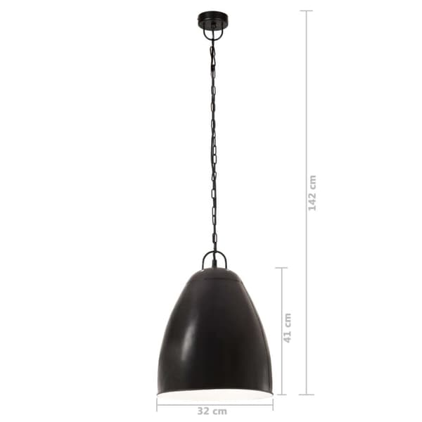 vidaXL Industriell hengelampe 25 W svart rund 32 cm E27